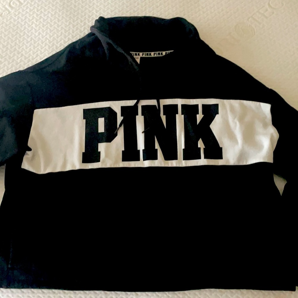 PINK cowl neck logo sweatshirt gently worn size LARGE